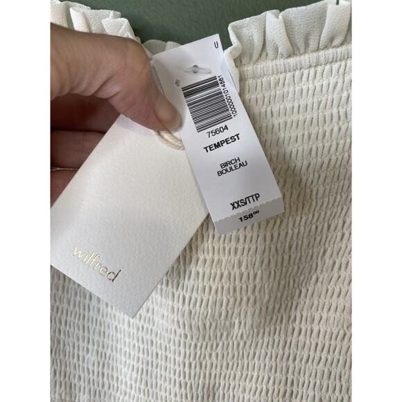 Wilfred Dress Womens Size XXS NEW Tempest Birch Smocked Mini Milkmaid Coquette - Picture 6 of 15